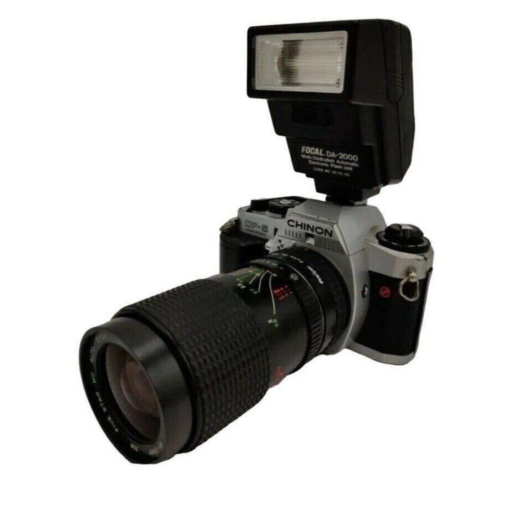 CHINON DP-5 Double Program SLR Film Camera Five Star MC 35-75MM Lens ProSpec 2X